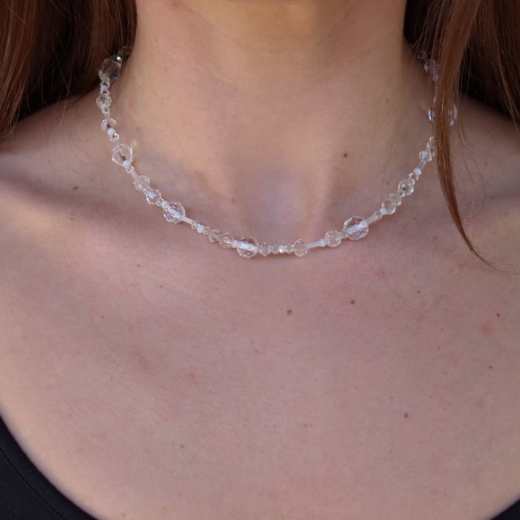 Jewelry - One of a Kind Clear Crystal Beaded Choker